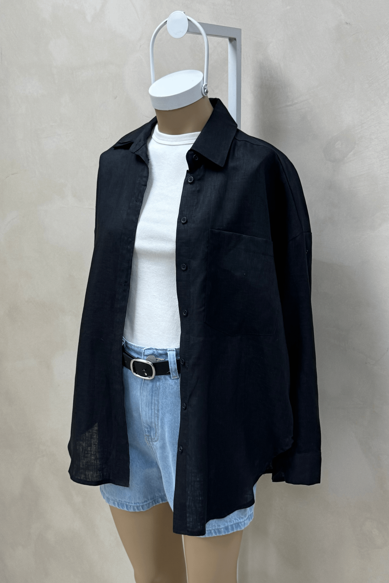 Camisa Over Lino 100%