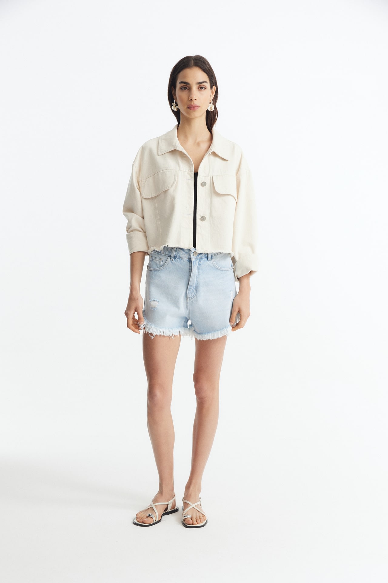 Campera Crop Cascarilla