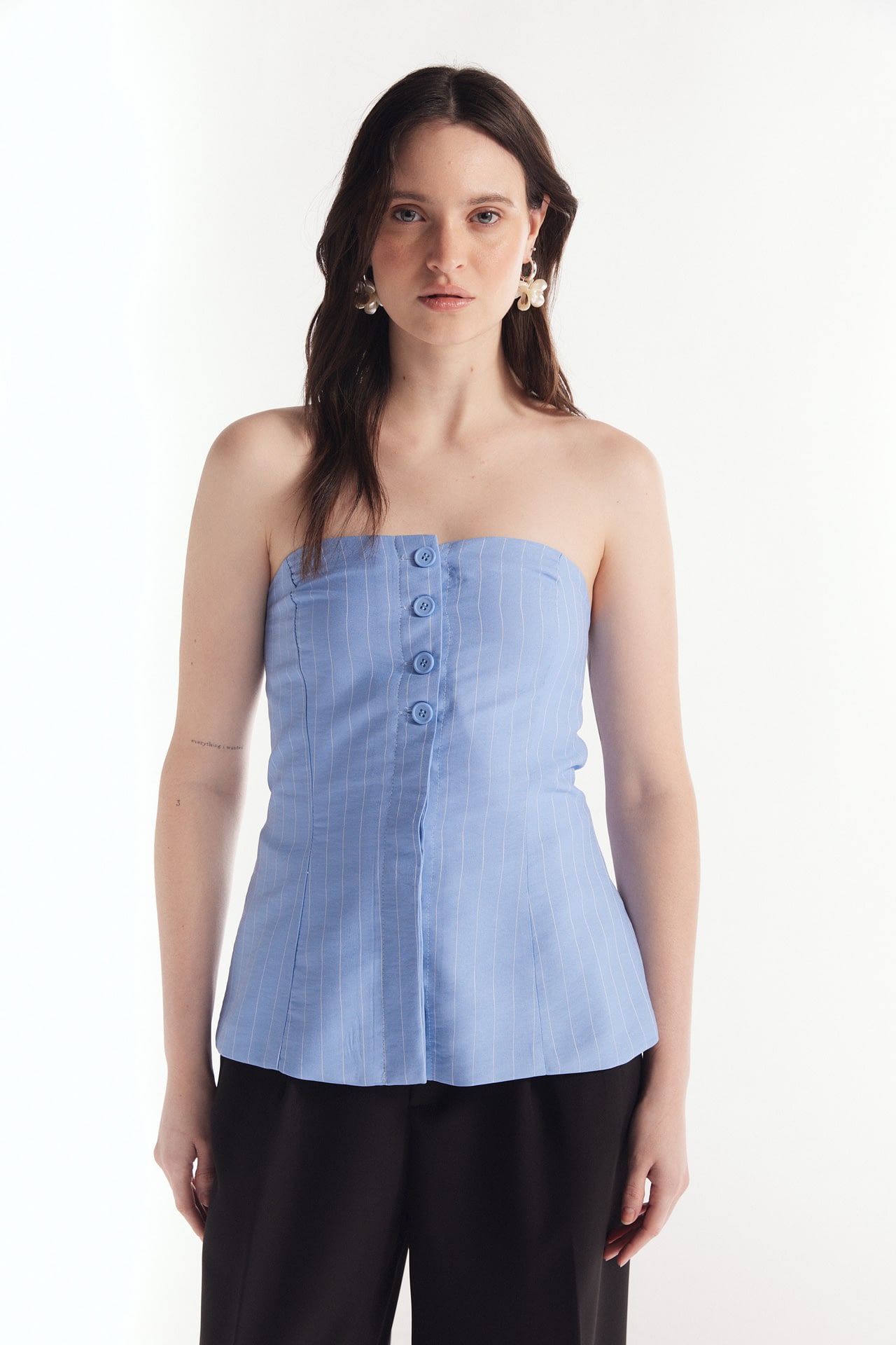 Chaleco Strapless Rayado