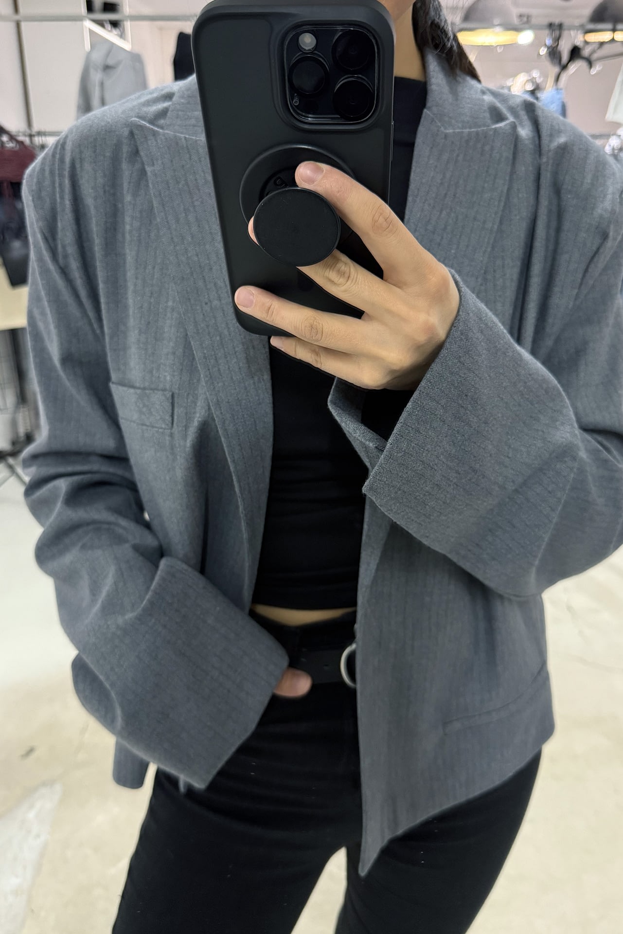 Blazer Over Crop Rayado