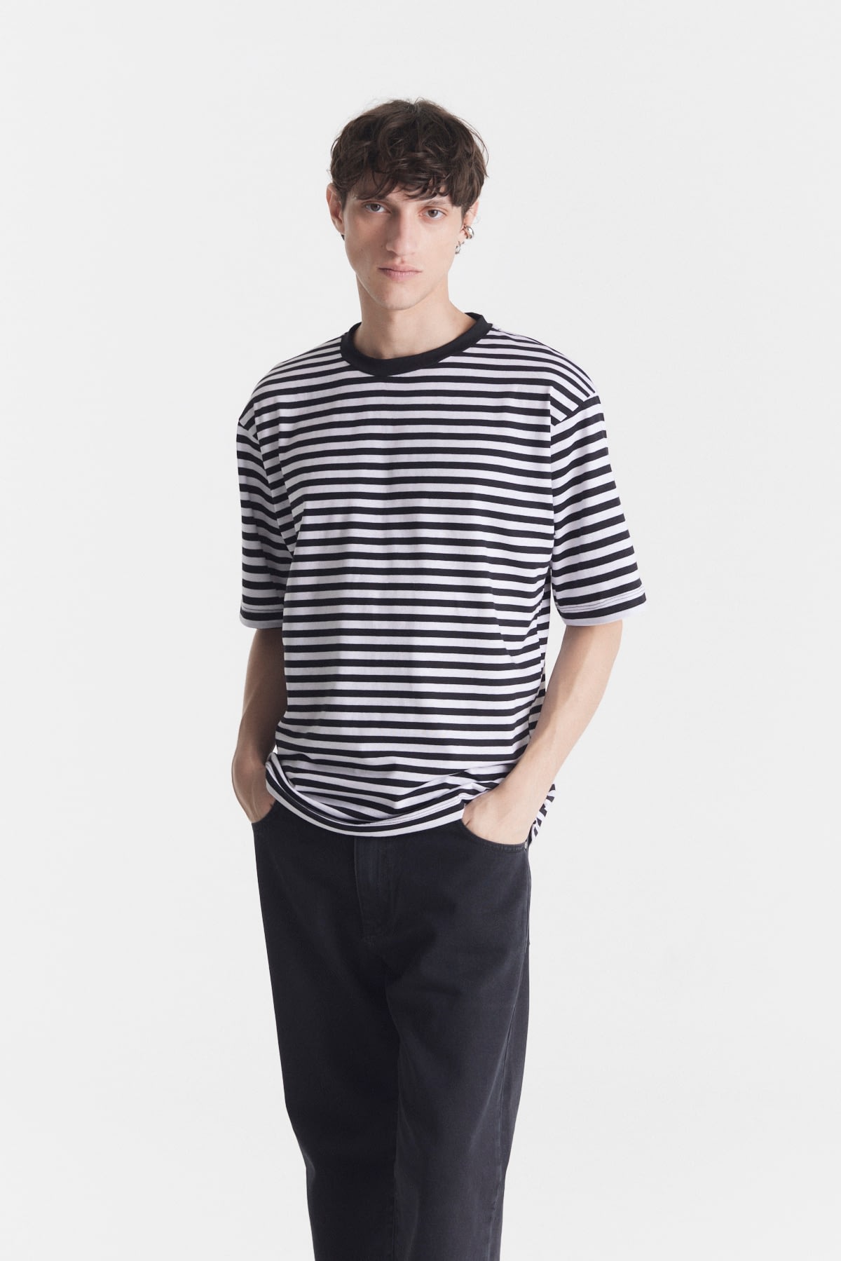 Remera Over Miles Rayada