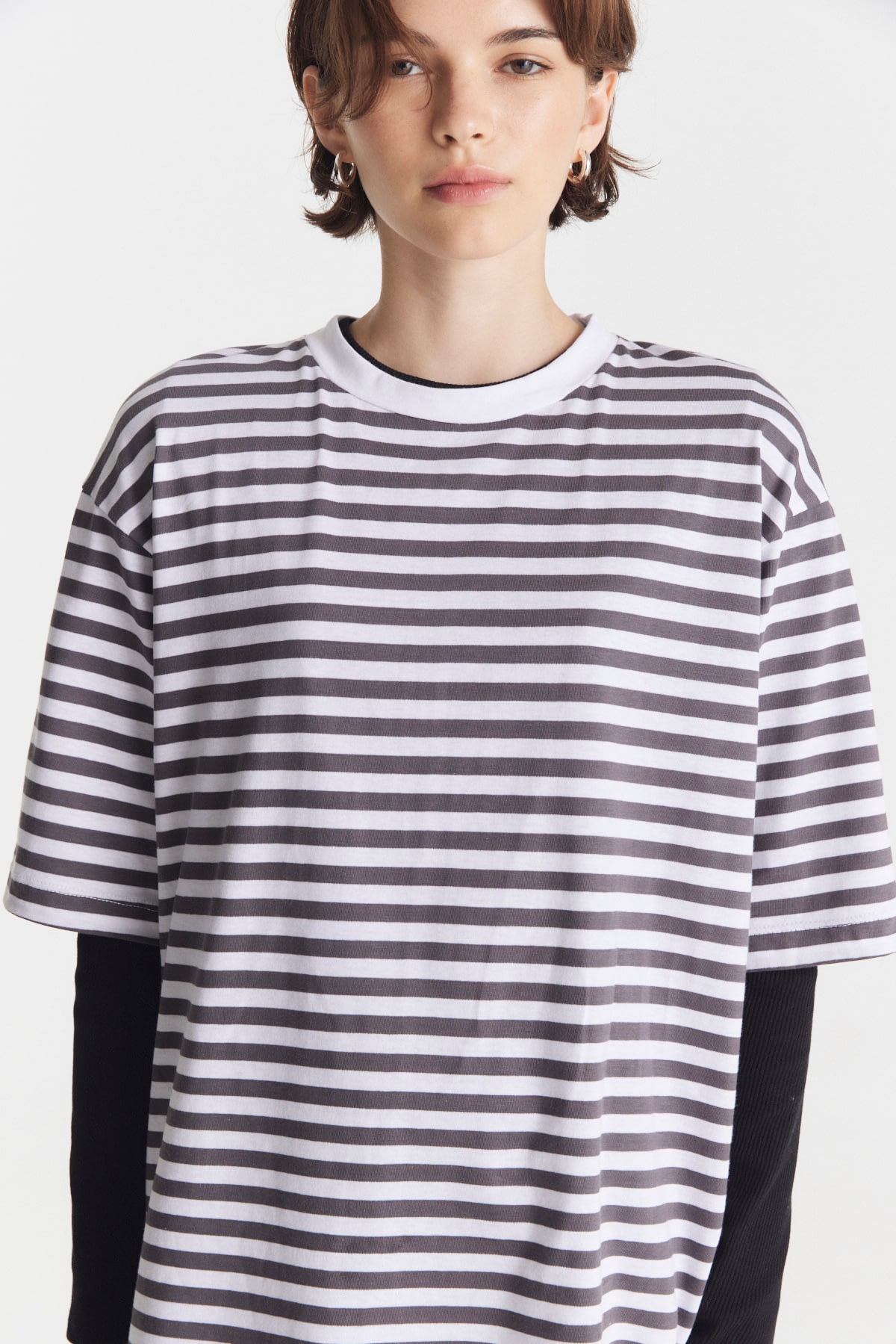 Remera Over Miles Rayada