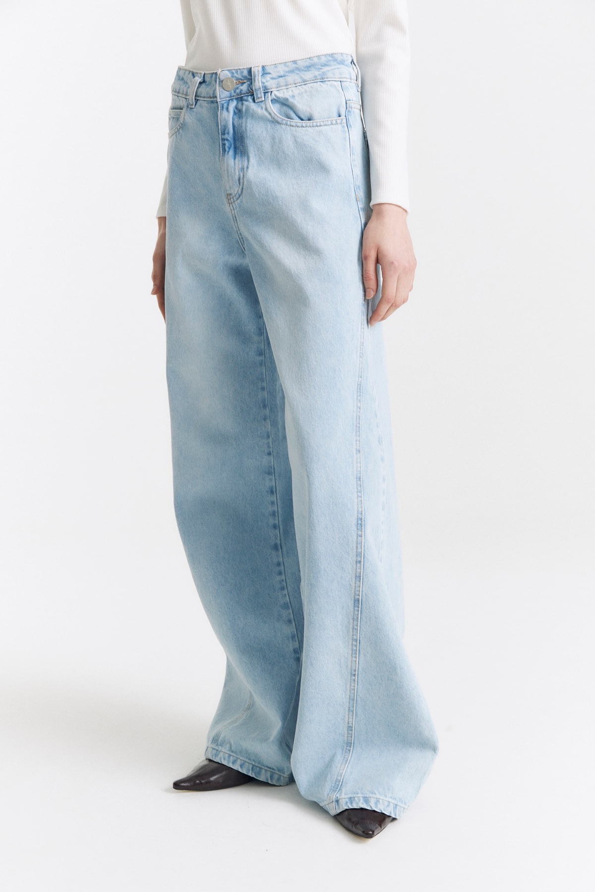Jean Wide Leg Full Recorte Delantero