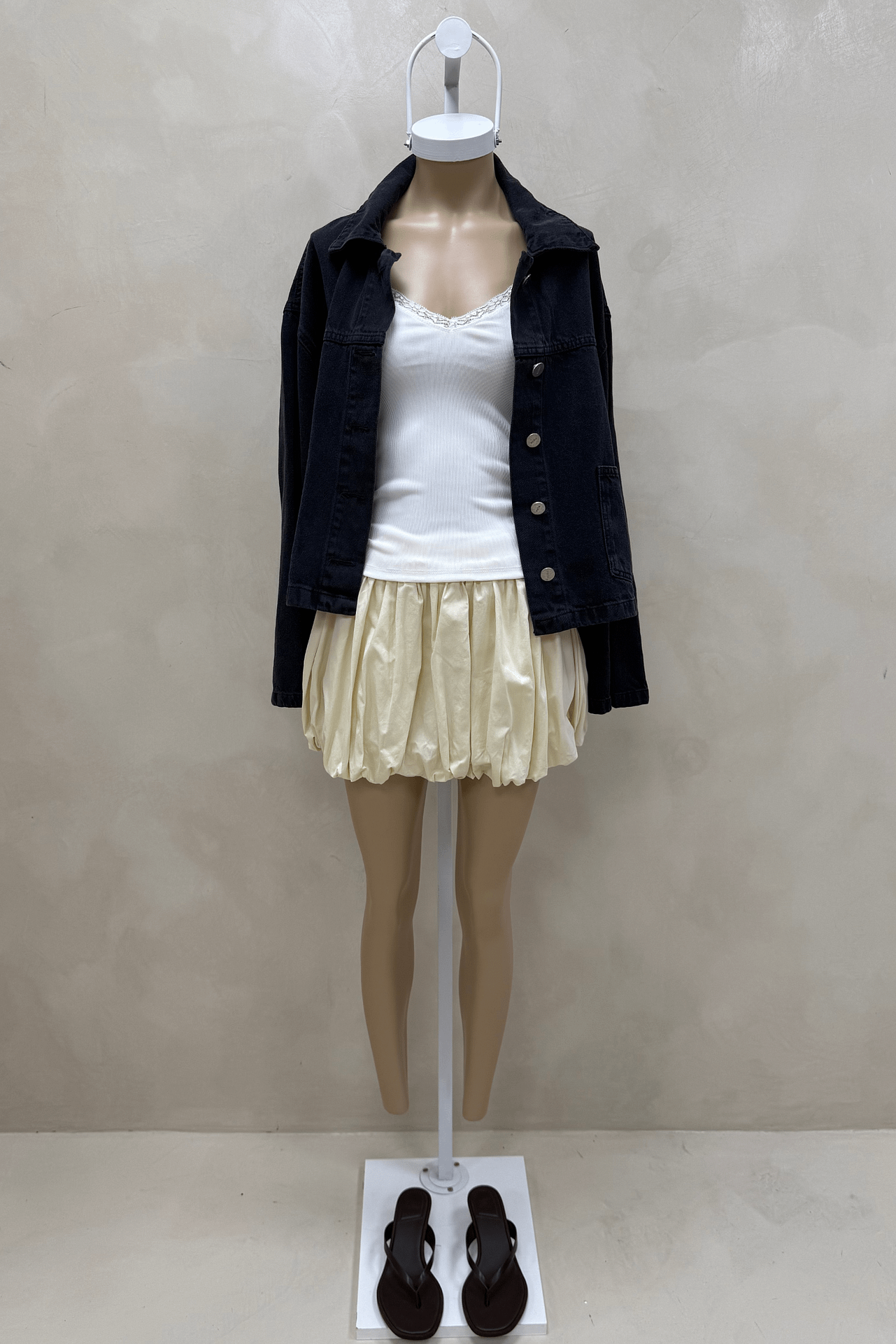 Campera Denim Bolsillos Black