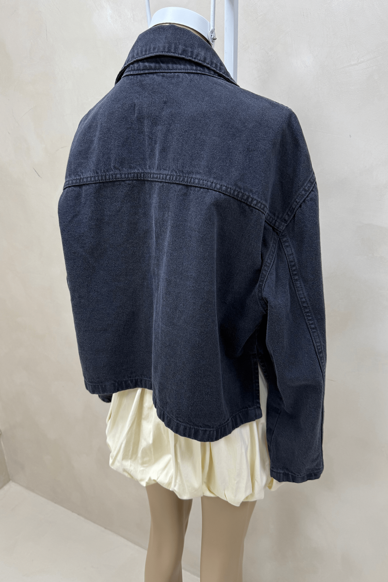 Campera Denim Bolsillos Black