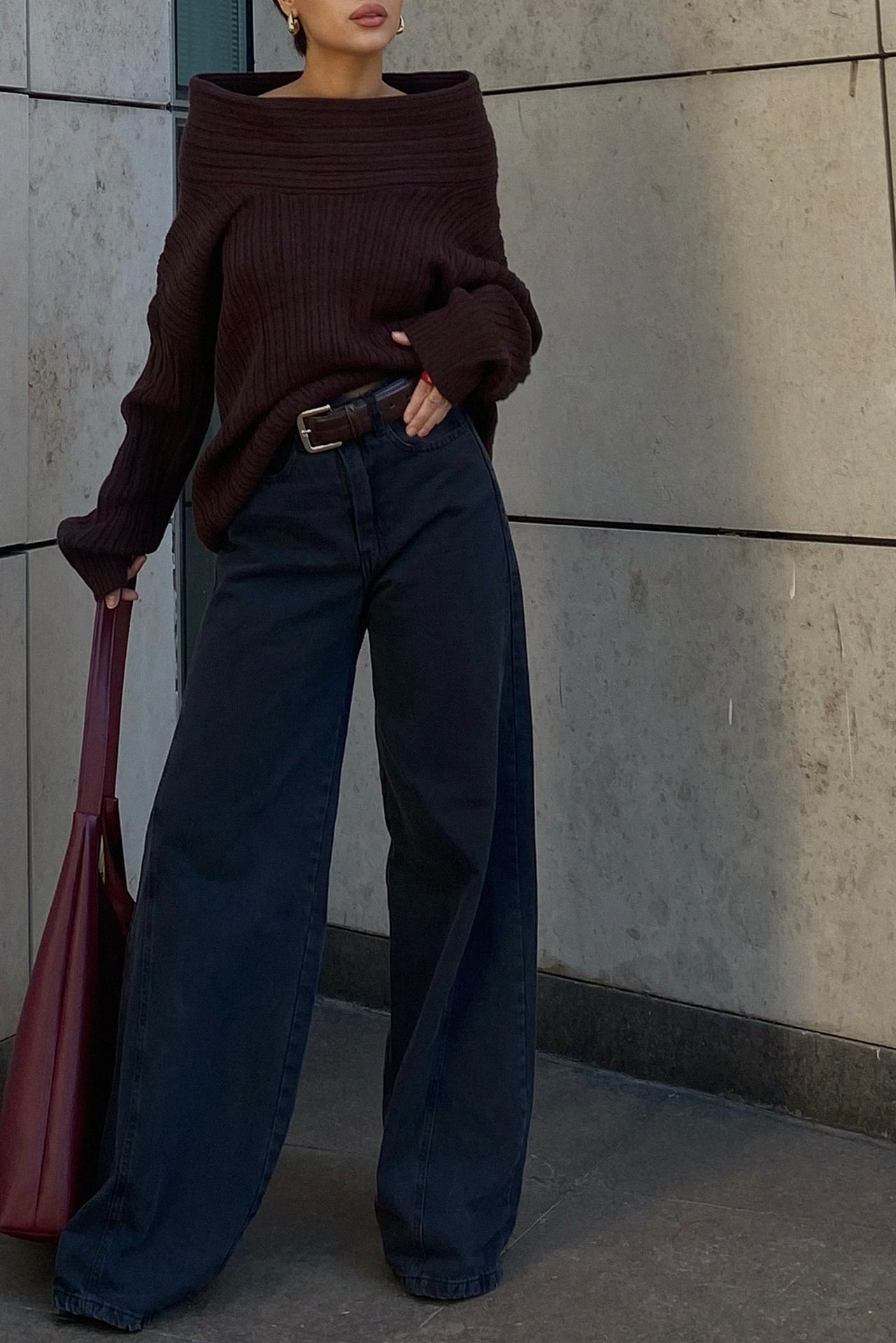 Jean Wide Leg Full Recorte Black