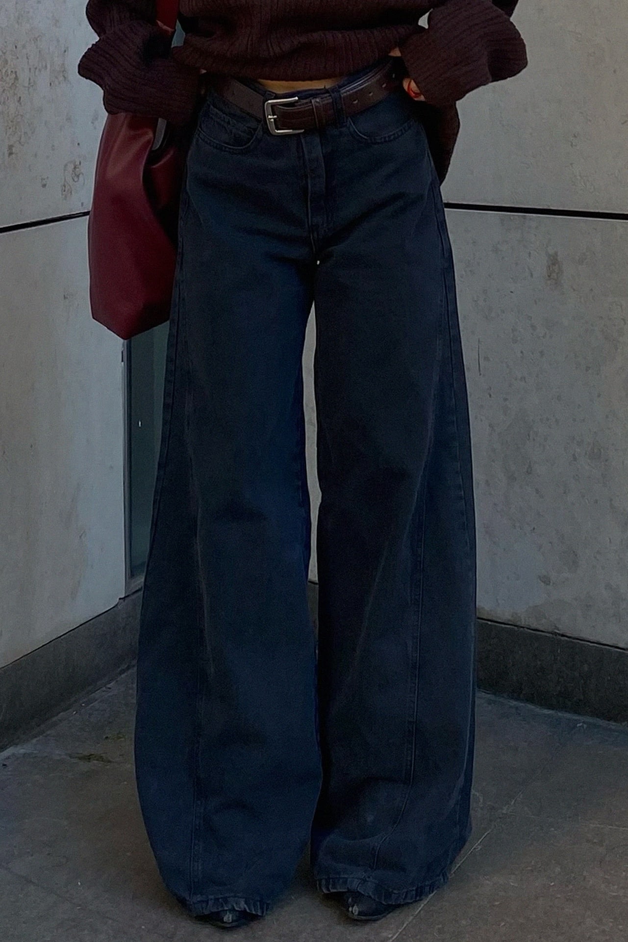 Jean Wide Leg Full Recorte Black