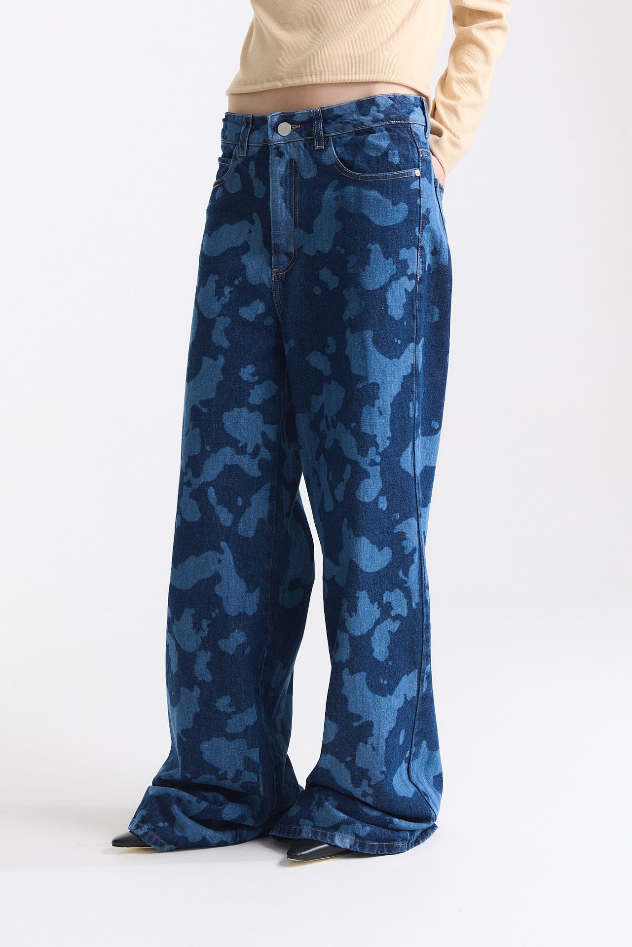 Jean Wide Leg Full Vaca Laser