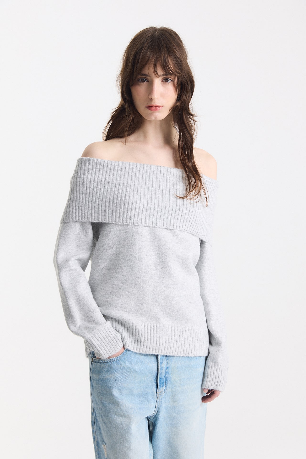Sweater Liso Off Shoulder