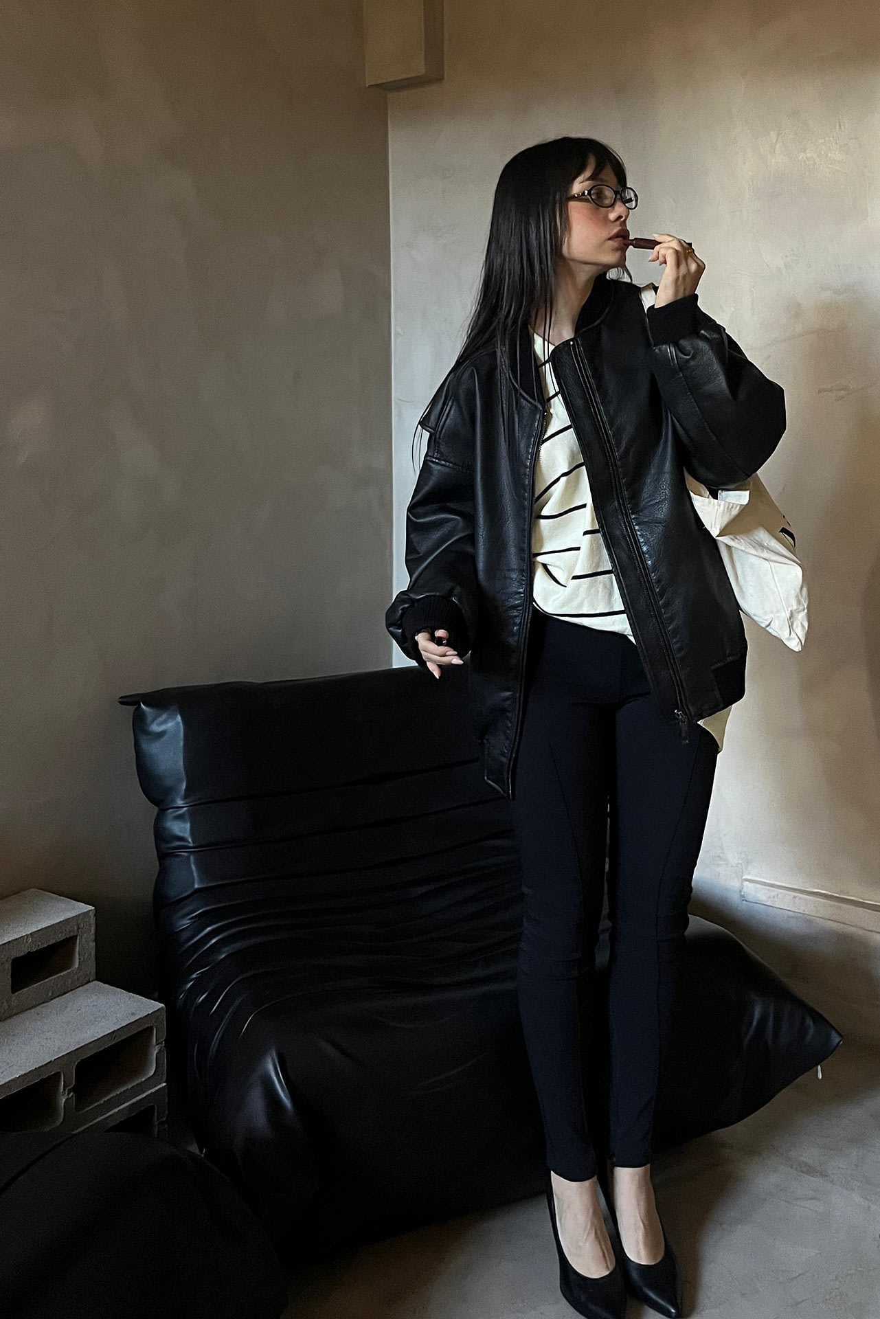 Campera Over Eco Cuero