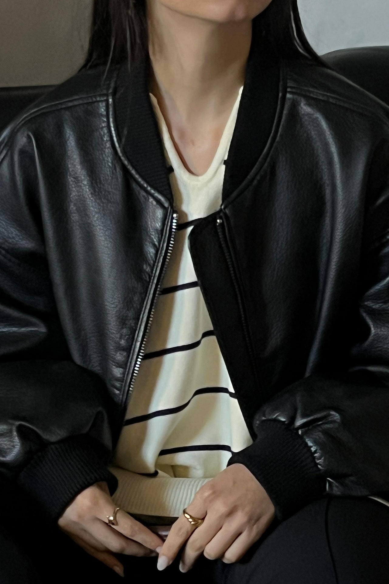 Campera Over Eco Cuero