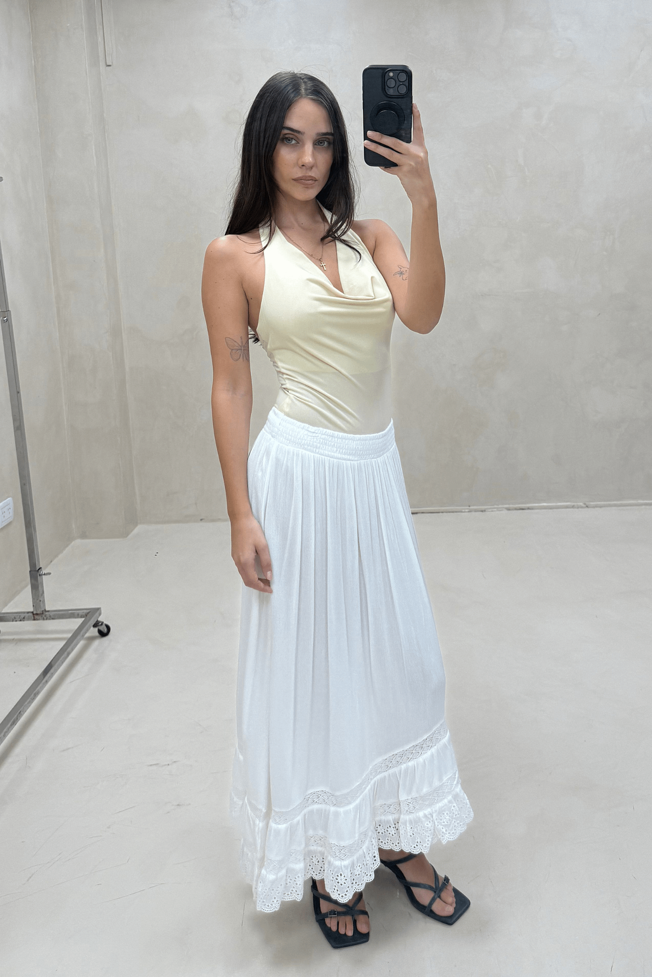 Falda Bambula Con Puntilla