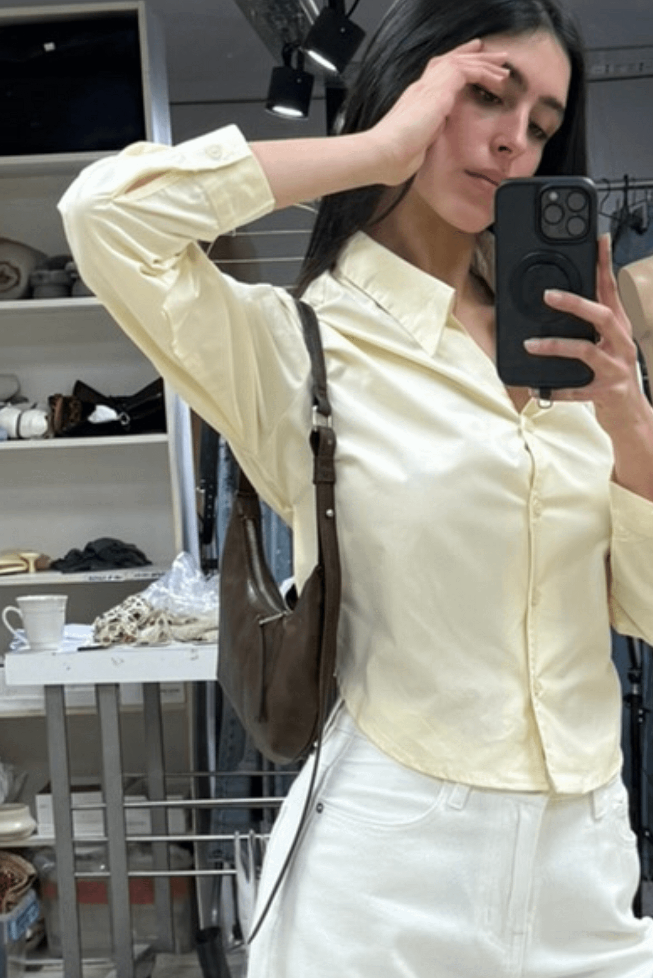Camisa Crop Con Cordon