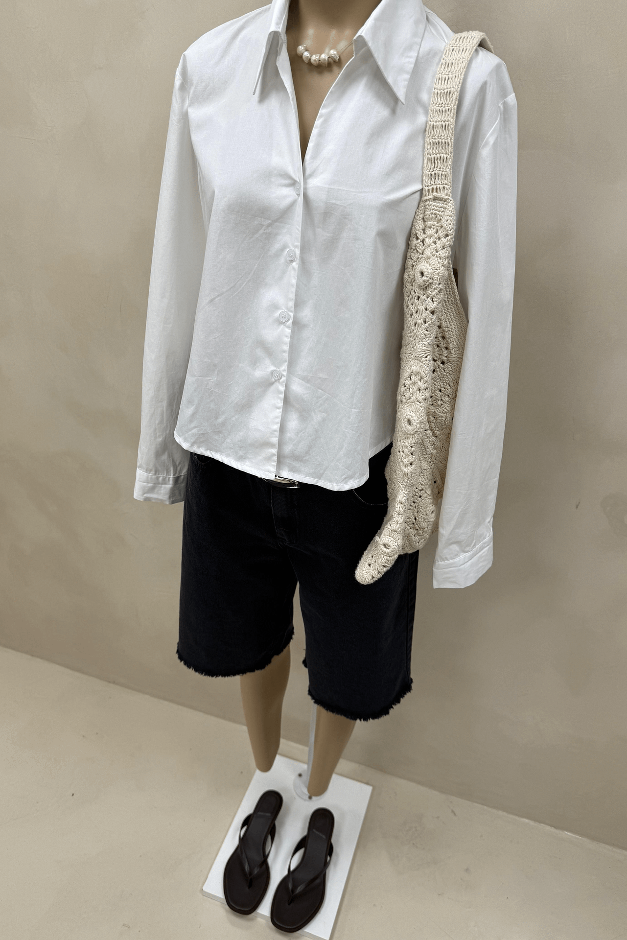 Camisa Crop Con Cordon