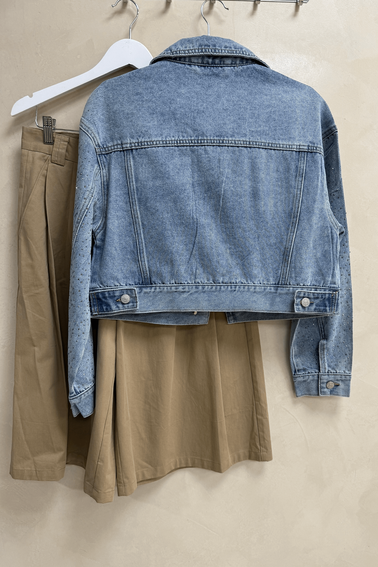 Campera Denim Con Strass