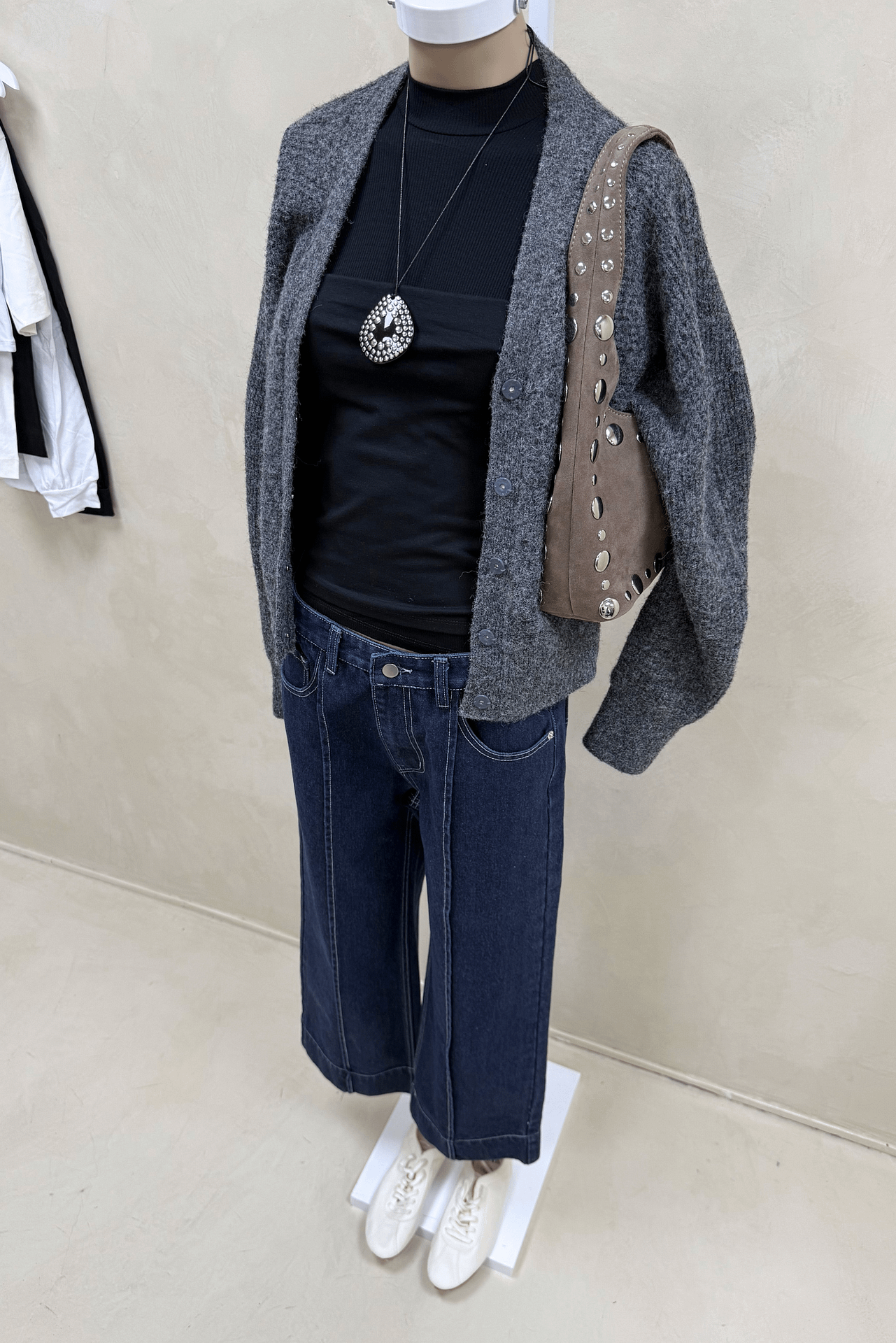 Jean Azul Recorte Hilo Blanco