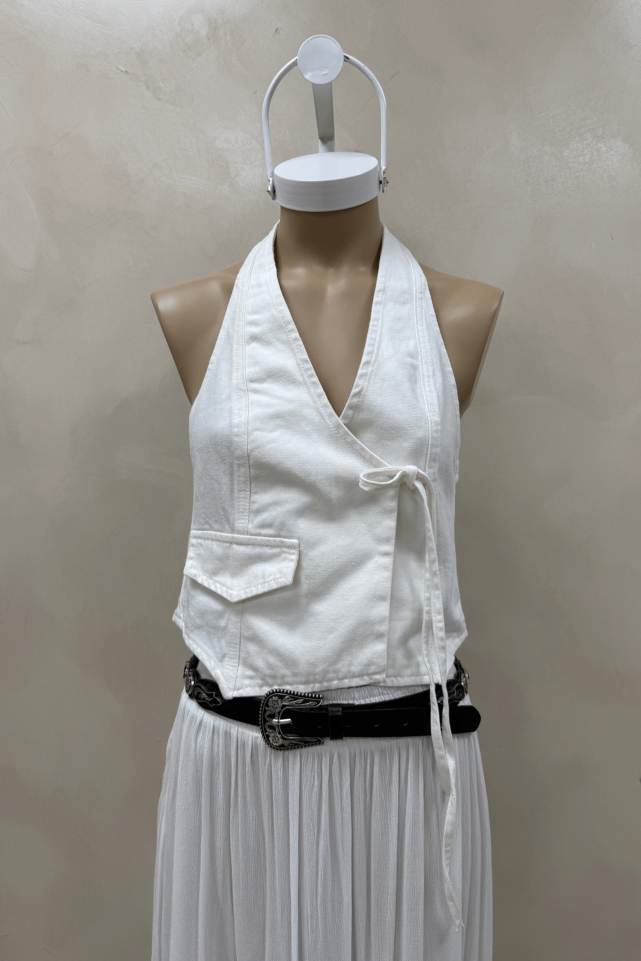 Chaleco Halter Off White 
