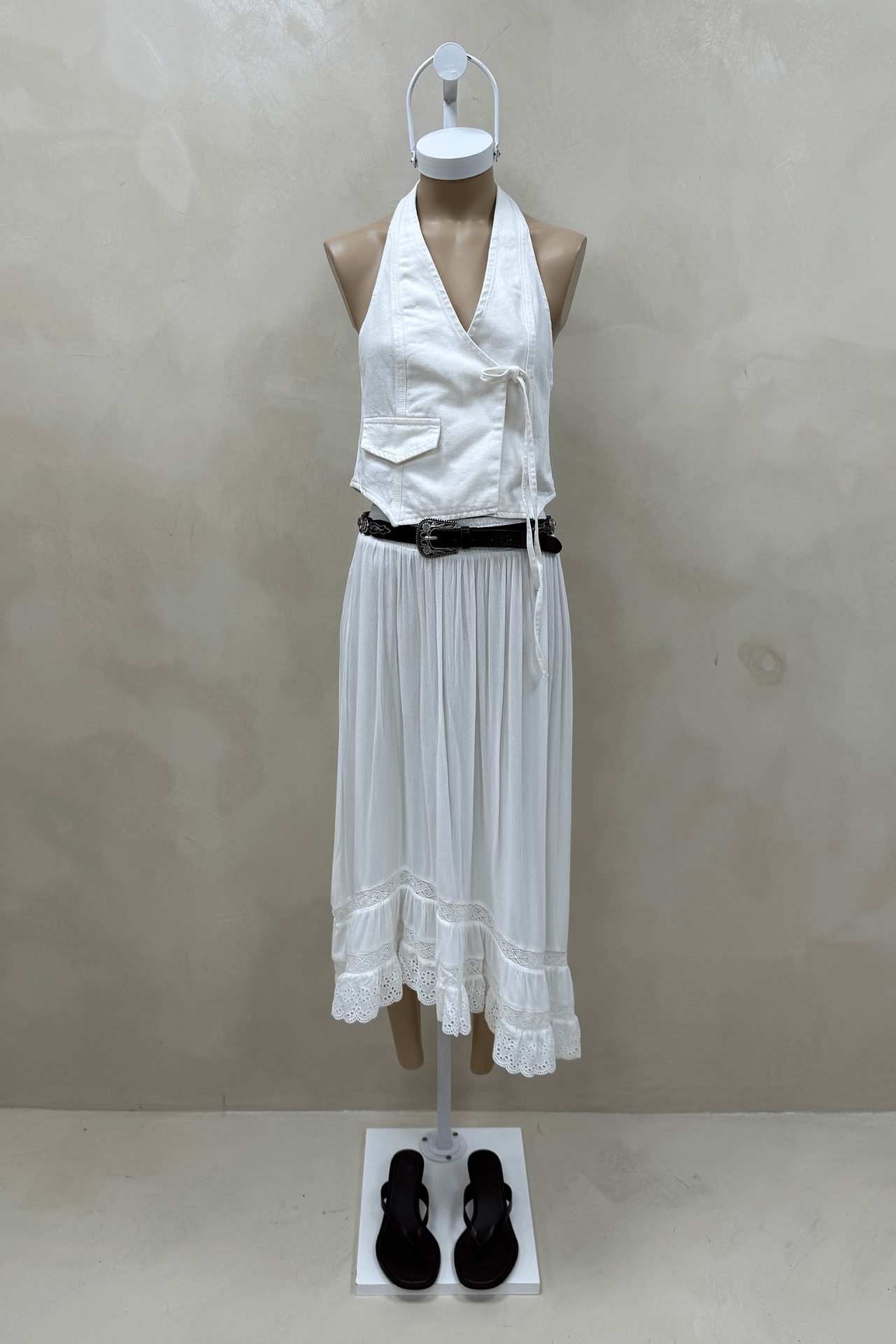 Chaleco Halter Off White 