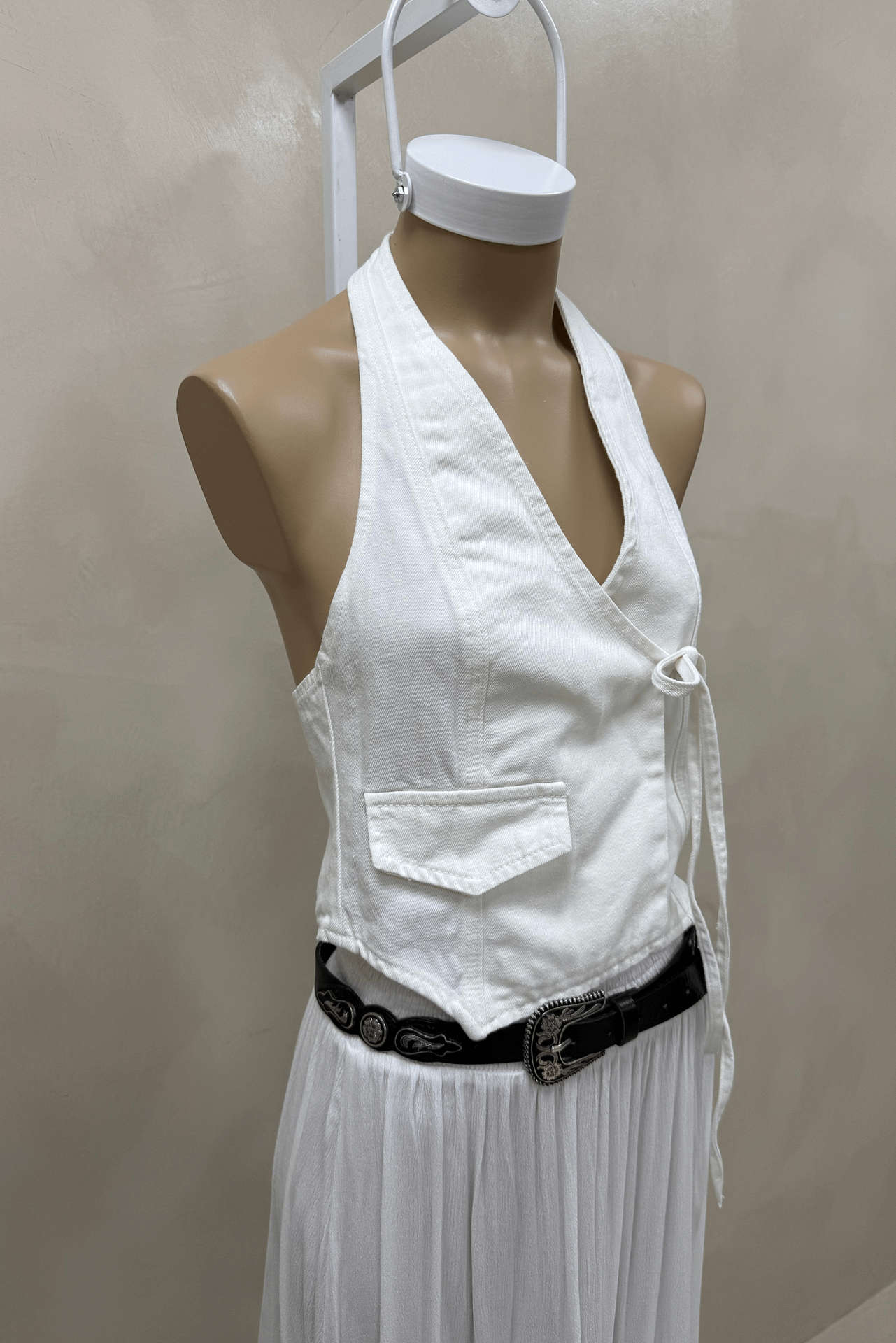 Chaleco Halter Off White 