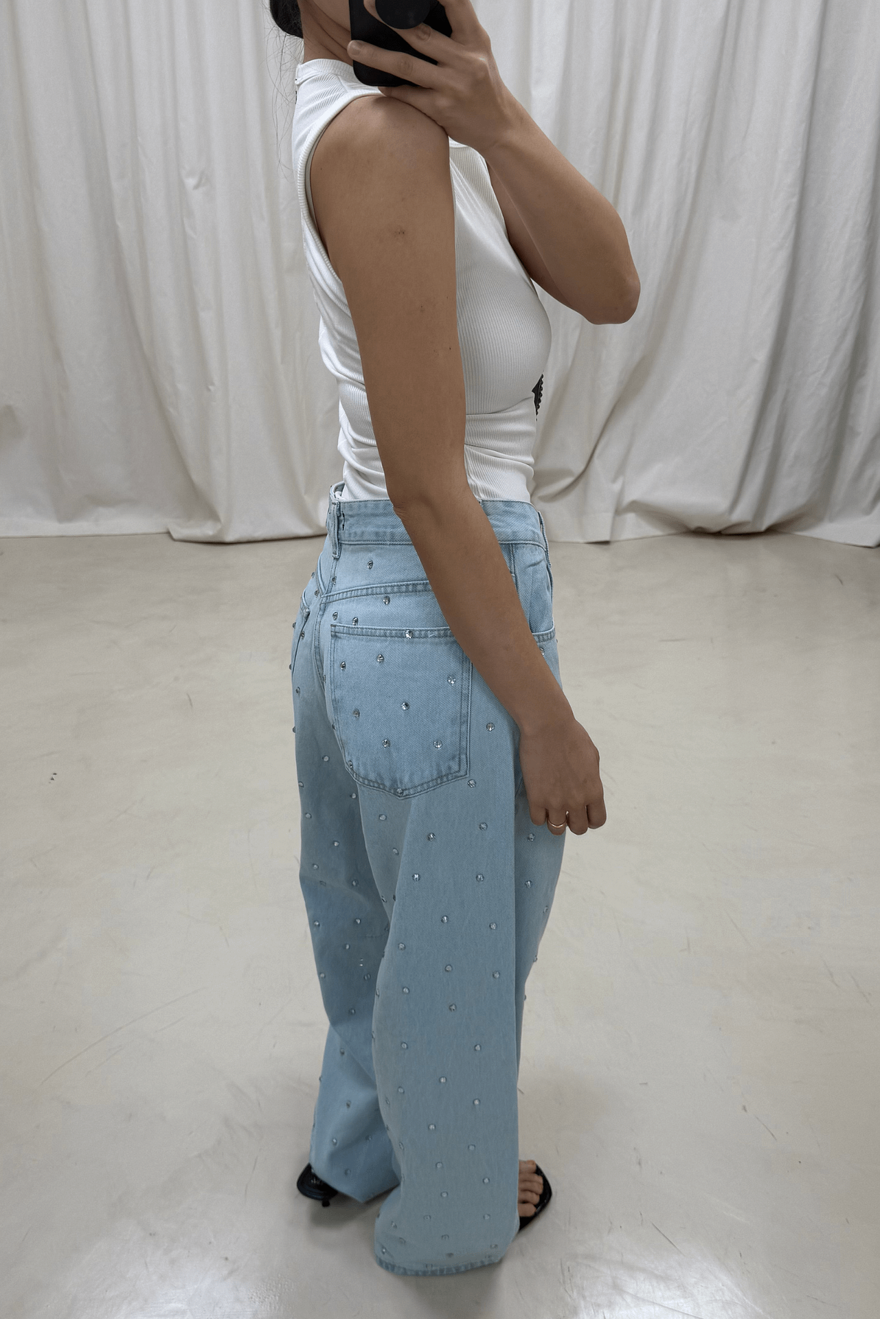 Jean Baggy Balloon Celeste Piedras