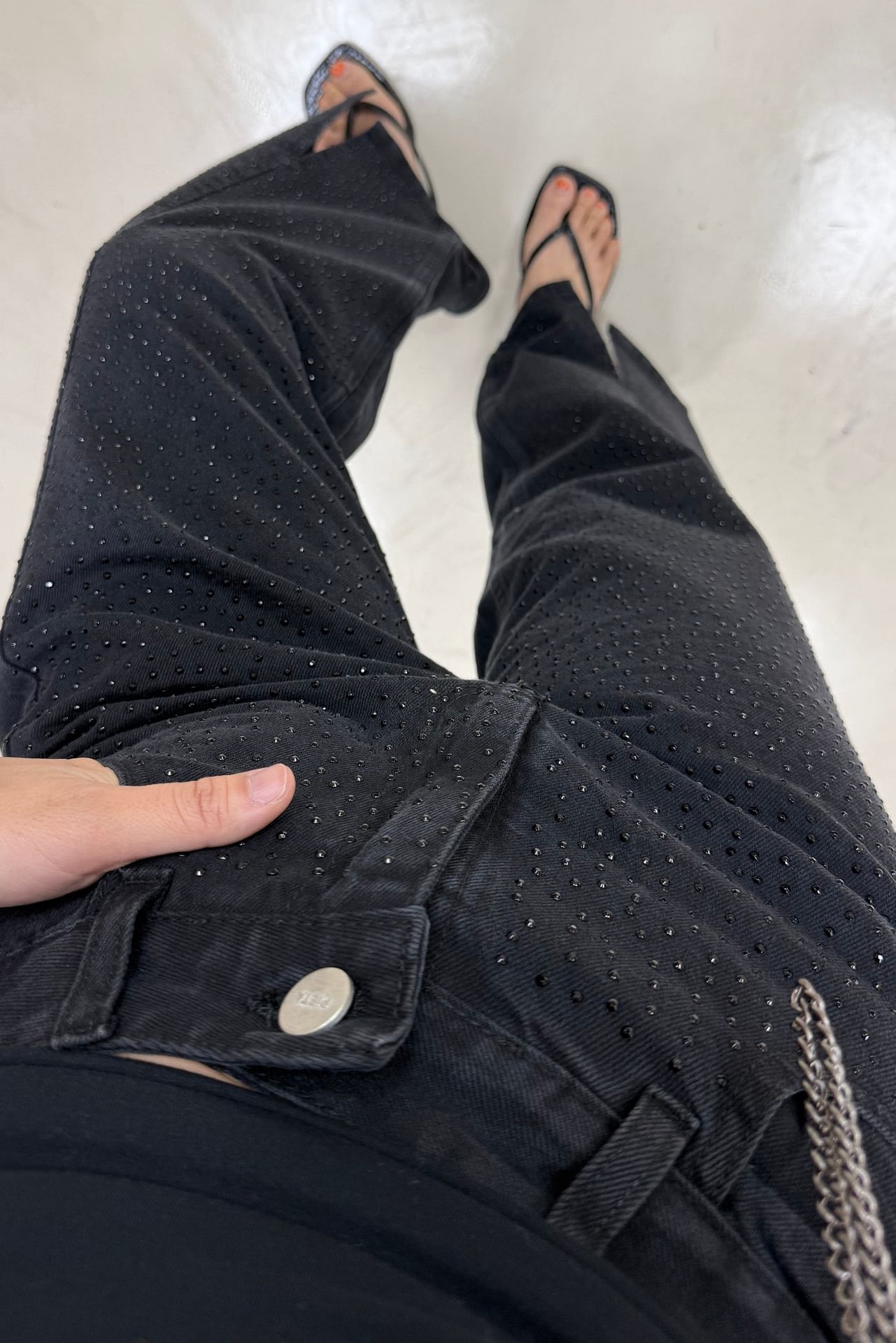 Jean Barrel con Tajo Black Strass
