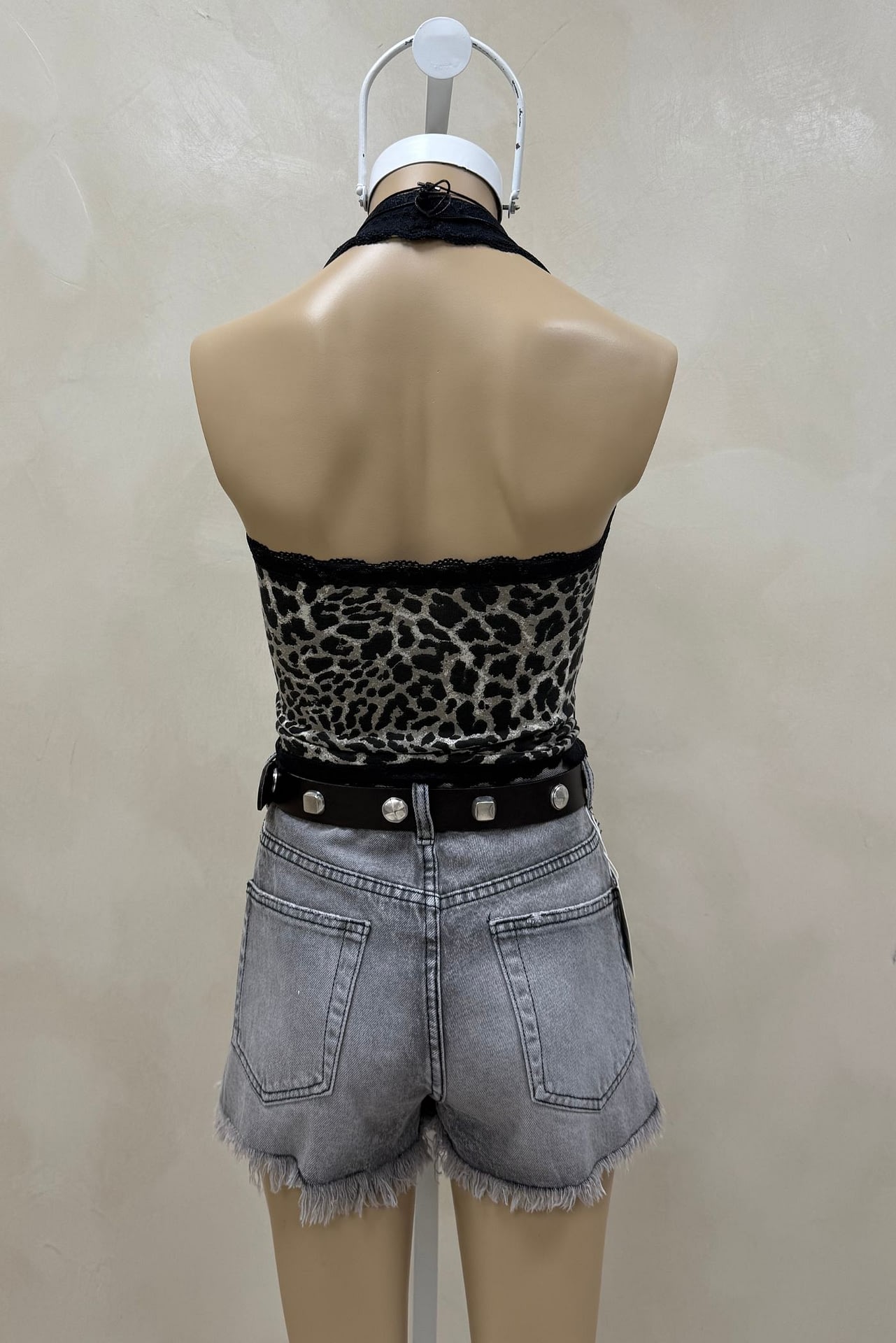 Top Halter Demi Print Puntilla