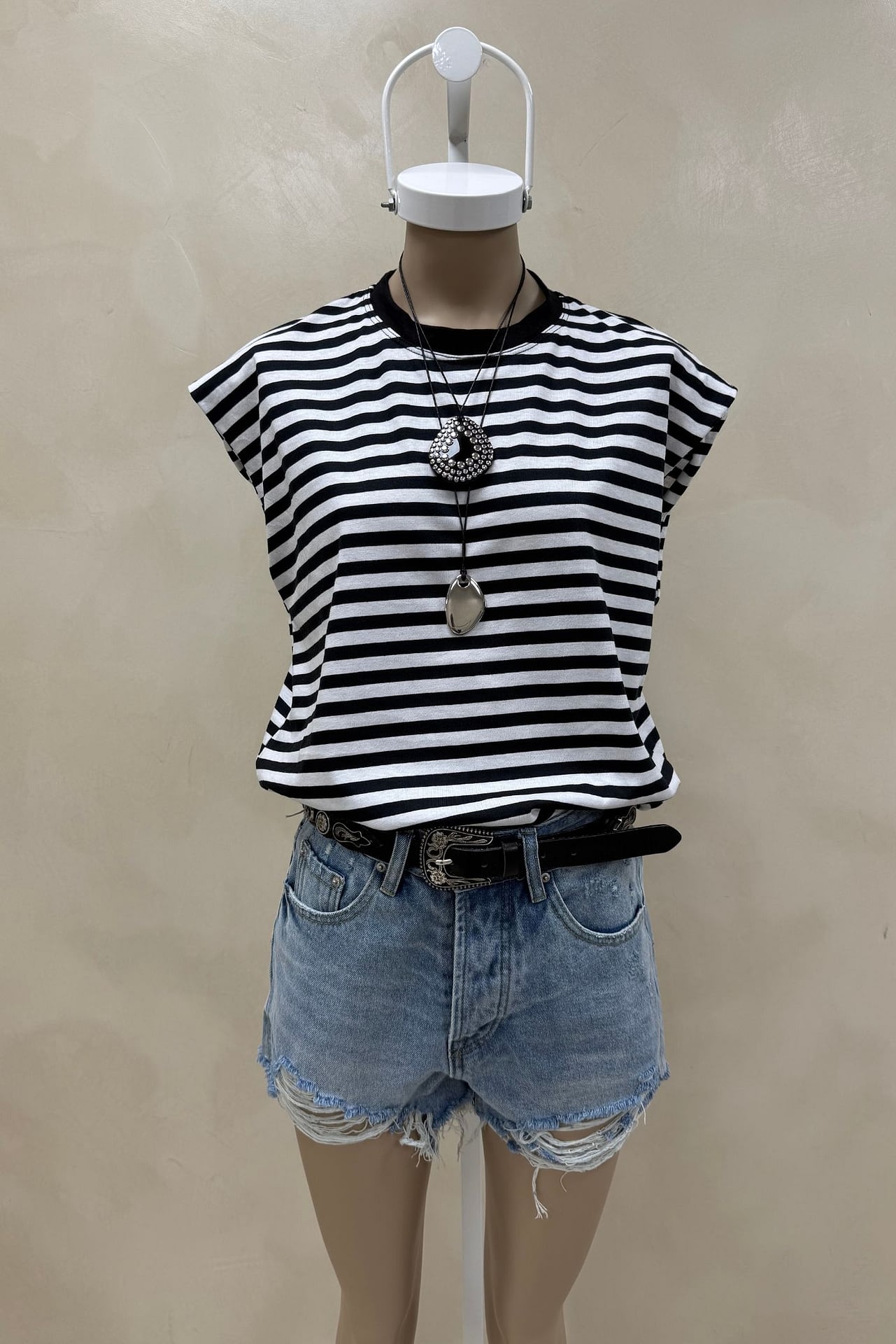 Remeron Over Sin Mangas Rayado 