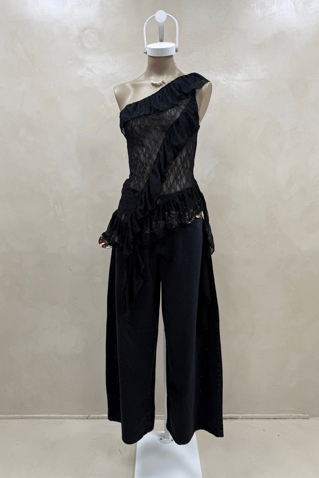 Top Encaje Volados Pico