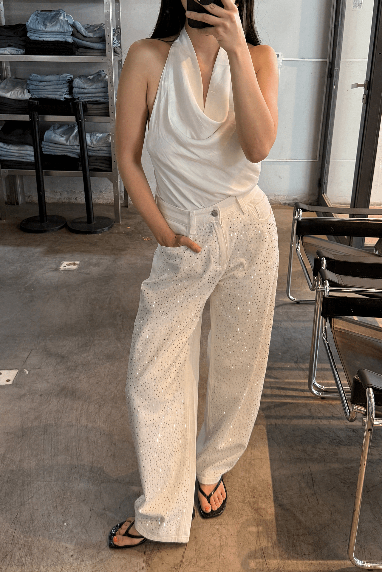 Jean Wide Balloon Blanco Star