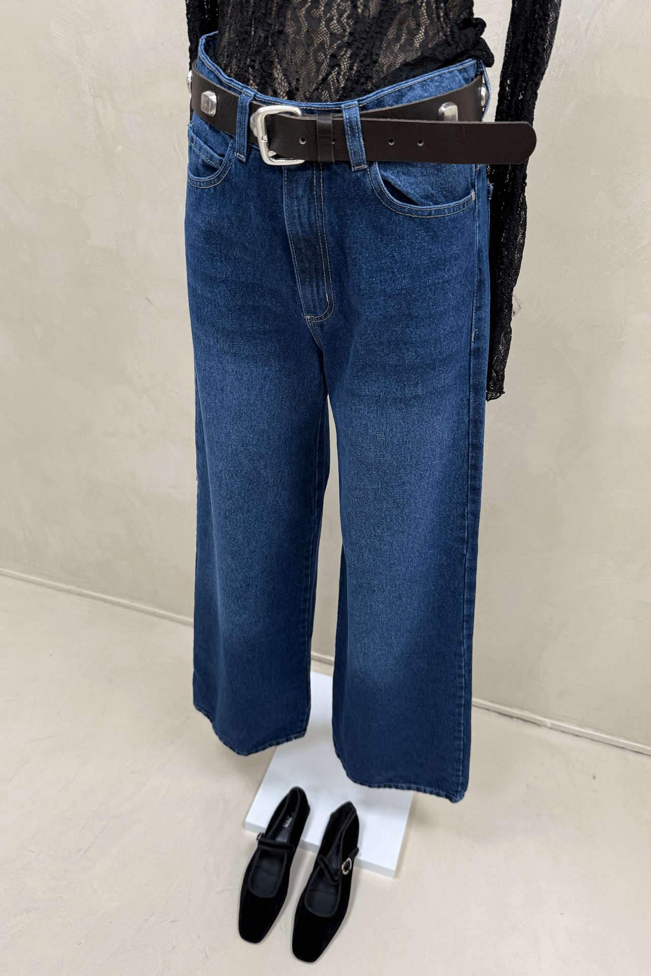 Jean Wide Leg Full Azul Bigotes