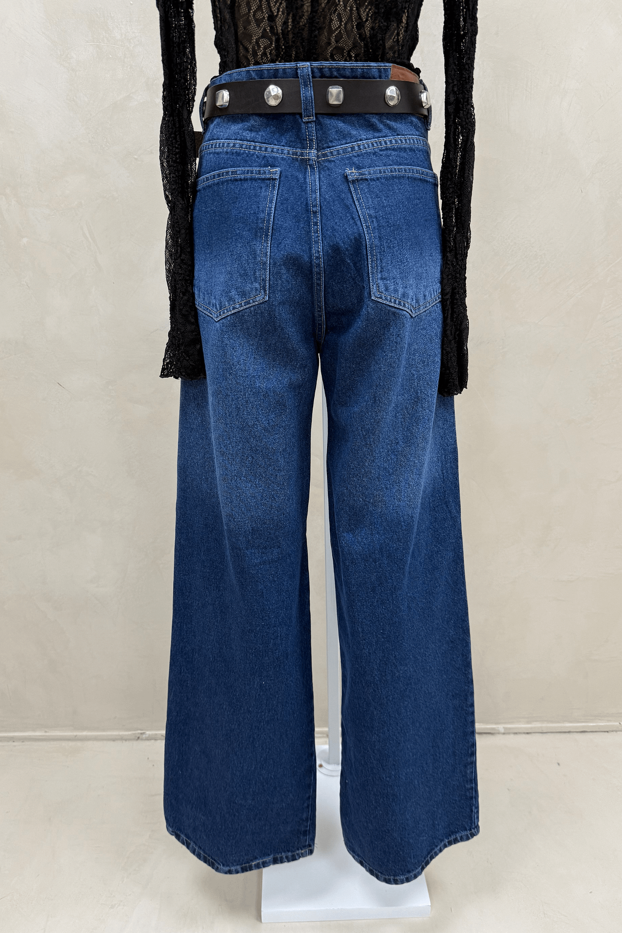Jean Wide Leg Full Azul Bigotes
