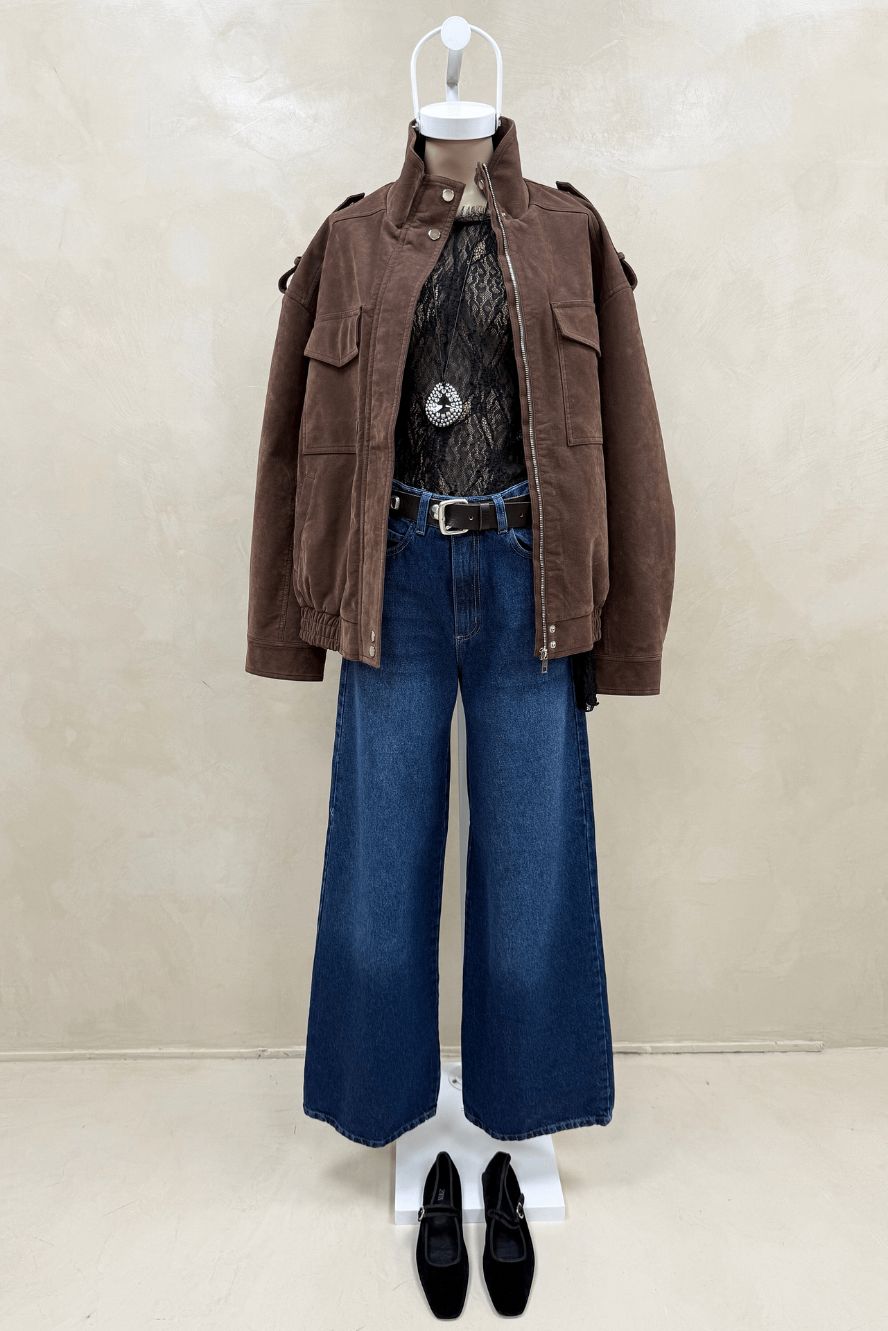 Jean Wide Leg Full Azul Bigotes