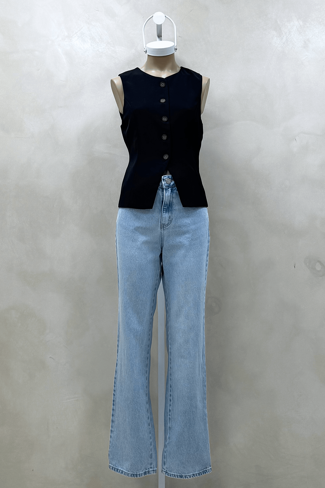 Jean Straight Full Celeste Bigotes